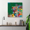 35" x 35" Le Village by Synthia Saint James Canvas Art Print - Masterpiece Art Gallery: Vibrant Cityscape, Unframed Canvas - 4 of 4