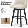 Dyonery Swivel Fabric Bar Stools, 26.8" Counter Height & 30" Bar Height, Tufted Upholstered Farmhouse Kitchen Island Chairs - 3 of 4