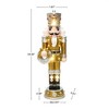 LuxenHome Lighted Nutcracker Gold Soldier with Silver Wreath, Battery Operated Xmas Decoration - 3 of 4