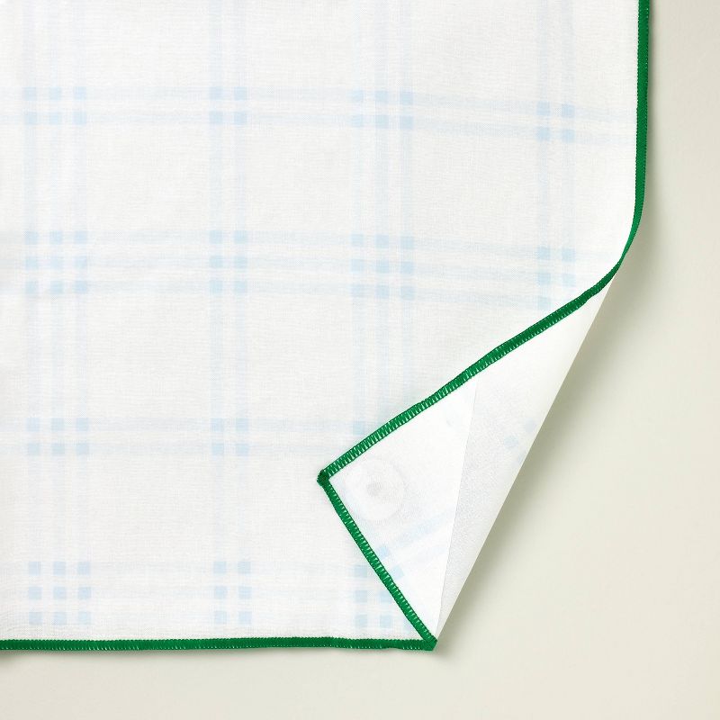 60&#34;x84&#34; Tri-Stripe Plaid Wipeable Rectangular Tablecloth Cream/Light Blue/Green - Hearth &#38; Hand&#8482; with Magnolia, 4 of 5
