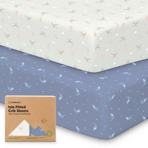 KeaBabies 2pk Isla Fitted Crib Sheets for Boys, Girls, Baby Crib Sheet, Fits Standard Nursery Crib Mattresses - 1 of 4