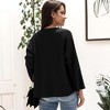 Anna-Kaci Women's Waffle-Knit Ruched Sleeve Top - 4 of 4