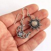 Retro Sun Moon Earrings & Necklace Moonstone Asymmetric Boho style Earrings for Women Jewelry - 4 of 4