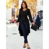 Seta T Women's High Low Hem Long Sleeve V Neck Elastic Waist Asymmetrical Irregular Hem Casual Tops Blouse - 3 of 4