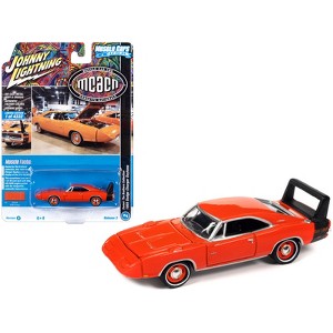1969 Dodge Charger Daytona HEMI Orange w/Black Tail Stripe "MCACN" Ltd Ed to 4332 pcs 1/64 Diecast Model Car by Johnny Lightning - 1 of 3
