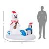 Angel Sar 6ft Inflatable Polar Bear & Penguin Fishing Scene, LED Light-Up Blow-Up Yard Decoration, Outdoor Christmas Decor with Santa Hats - 3 of 4