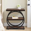 MAYEERTY 3-Tier End Table, Industrial Sofa Side Table with Round Metal Frame - 3 of 4