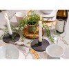 Elanze Designs Ribbed Ceramic , Mantle Decorations, Dining Table Centerpiece, Artisan, Candlestick Holder for Tapered Candles, Pack of 4, Black - 3 of 4