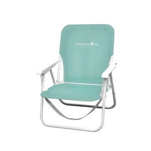 Caribbean Joe Folding Outdoor Portable Beach Chair - Mint - 1 of 4