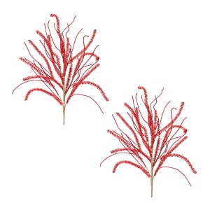 Melrose Glittered Tinsel Branch (Set of 2) - 1 of 3