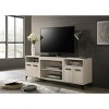 Vynxaria Contemporary 4-Door TV Stand, Oak Finish, 70"W, Adjustable Shelves - 2 of 4