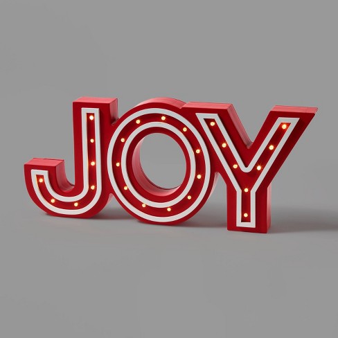 Lit Joy Marquee Decorative Sign Red/White - Wondershop™ - image 1 of 2