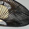 ALOADECOR 1 Light Modern Black Hand-Woven Rattan Pendant Light Chandelier for High Ceiling Bubble Shade  Pendant Light for Staircase - 4 of 4