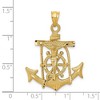 Black Bow Jewelry 14k Yellow Gold Satin & Diamond-Cut Mariners Crucifix Cross Pendant - 4 of 4