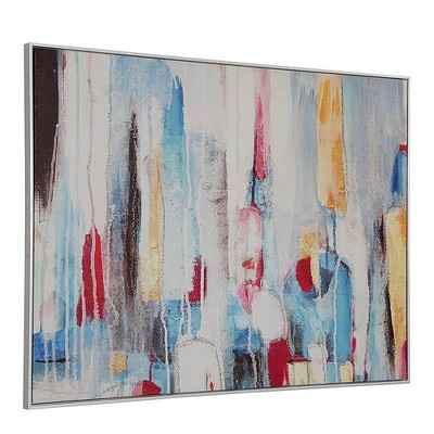 Carolina Living Rainy Forest Abstract Wall Art - Large - Multicolor - Silver Frame