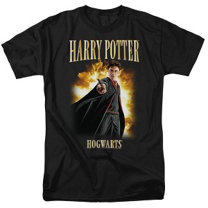 Harry Potter Hogwarts 90S Style Poster Adult T-Shirt Black - 1 of 4