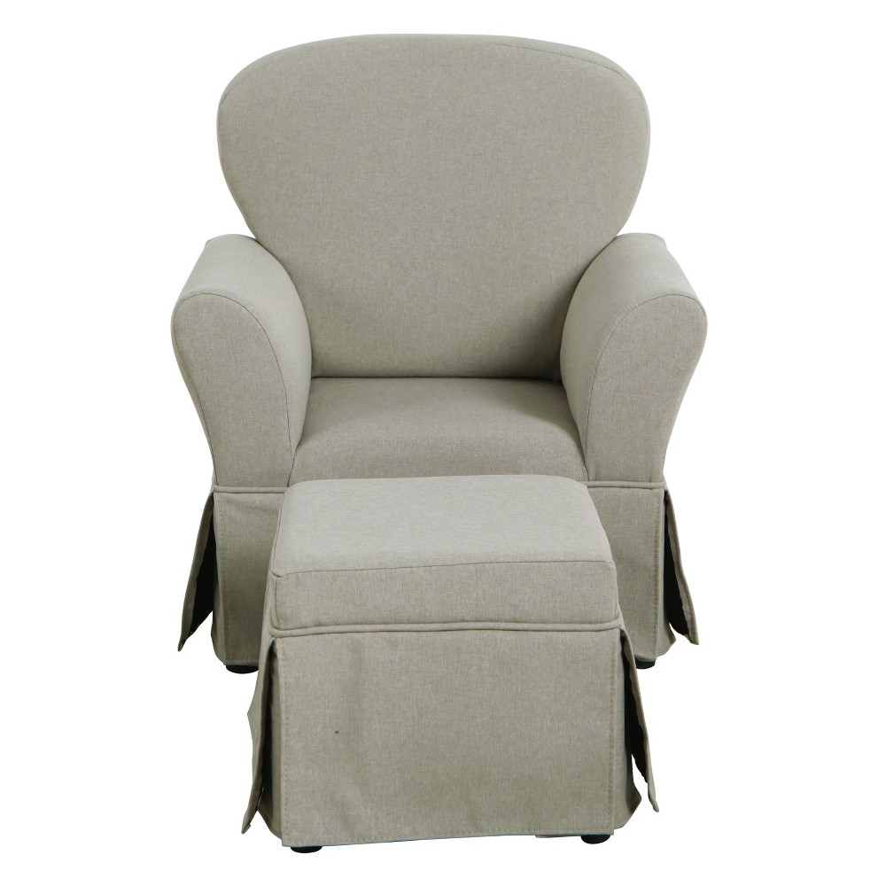 Kids Chair and Ottoman Set Stain Resistant Gray - HomePop was $299.99 now $224.99 (25.0% off)