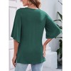 Chiffon Blouses for Women Ruffle 3/4 Sleeve Dressy V Neck Casual Flowy Tunic Tops - 4 of 4