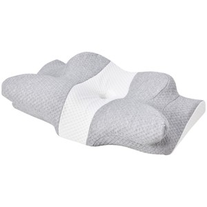 TopComfy Bed Pillows Neck pillow relieving pain in the neck and shoulders ergonomic memory foam bed pillow for Bedroom, Gray, 24.41"*14.96"*4.92" - 1 of 4