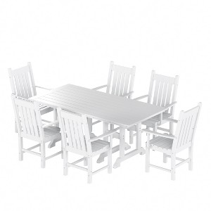 WestinTrends 7 Piece Outdoor Patio Dining Set Outdoor Table and Armchair Set - 1 of 2
