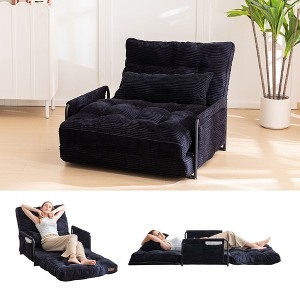 MAXYOYO Adjustable Floor Sofa Couch with Pillow, 5-Position Foldable Lazy Sofa Sleeper Bed with Armrest - 1 of 4