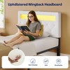 Greenstell Upholstered Headboard with LED  Lights & Charging Station, Modern Fabric Headboard for Bedroom, Adjustable Height & Easy Assembly, Black - 4 of 4