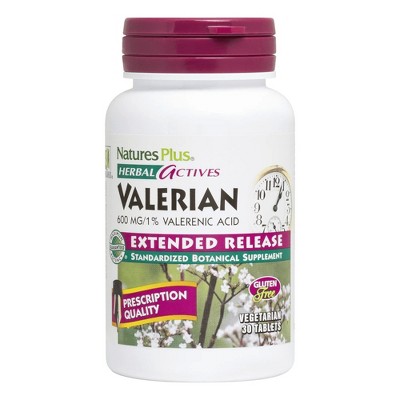 Valerian Root Extract 600mg Time Release by Nature's Plus  -  30 Sustained Release Tablet