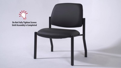 Sleek 400lb Capacity Armless Guest Chair in Antimicrobial Black Vinyl
