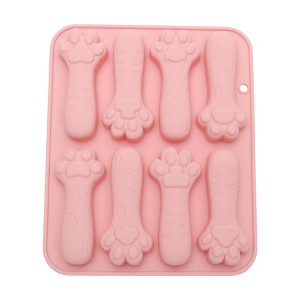 Unique Bargains Candy Moulds 8-Cavity Cat Paw Candy Mould Hand Wash 7.4"x6.1"x0.75" 1 Pc - 1 of 4