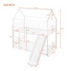 Twin over Twin Metal Bunk Beds with Slide, House Bunk Bed with Slide for Kids, Detachable Twin Floor Bunk Beds for Kids - 2 of 4