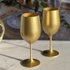 FONTOI Metallic Gold Color Wine Glasses Set of 4 12oz, BPA Free Acrylic Wine Glass Set, Unbreakable Red Wine Glasses, Gold, 8"*6"*6" - 4 of 4