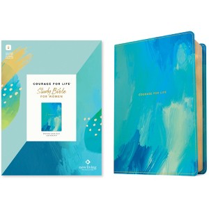 NLT Courage for Life Study Bible for Women, Filament Enabled (Leatherlike, Brushed Aqua Blue) - by  Ann White (Leather Bound) - 1 of 1