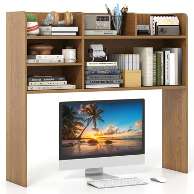Tangkula 3-Tier Desktop Bookshelf w/ 6 Shelves Desk Organizer for Computer Desk