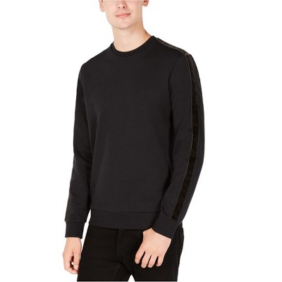 Calvin Klein Mens Velvet Stripe Sleeve Pullover Sweater