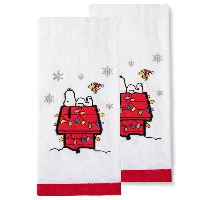2pk Peanuts Snoopy Holiday Kitchen Towel Set