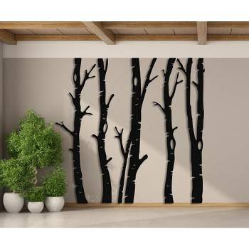 Sussexhome 5 Dry Tree Metal Wall Decor for Home and Outside - Wall-Mounted Geometric Wall Art Decor - Drop Shadow 3D Effect Wall Decoration