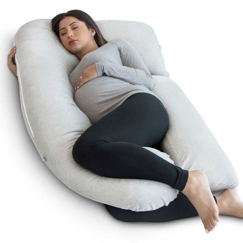 PharMeDoc Pregnancy Pillow, U-Shape Full Body Maternity Pillow, Jersey Cotton Cover, 3 of 11