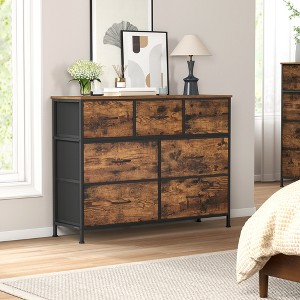 7-Drawer Fabric Dresser with Steel Frame, 88 lb Top Load Chest of Drawers, Multi-Use Storage Organizer for Bedroom Closet - 1 of 4
