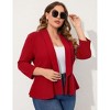 Coolmee Women Plus Size Casual Blazer Open Front Long Sleeve Work Office Cardigan Jackets - 4 of 4