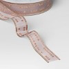 18' Christmas Modern Warmth Premium Ribbon Pink Glitter on Sheer - Wondershop™ - 3 of 3