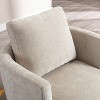 Hrinhom Modern Chenille Swivel Barrel Chair with Metal Base - 3 of 4