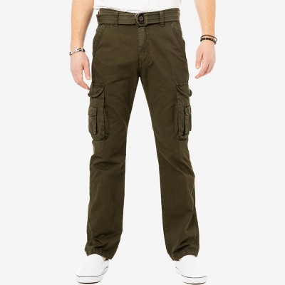 X Ray Men's Belted Classic Cargo Pants In Olive Size 36x30 : Target