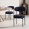 WestinTrends Alexandria Mid-Century Modern Upholstered Faux Shearling Round Dining Chairs - 2 of 4