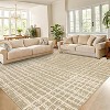 Washable Modern Striped Area Rug with Non-Slip Backing, Stain Resistant, Low Pile Soft Touch Carpet, Folding Floor Cover for Bedroom and Apartment. - 2 of 4