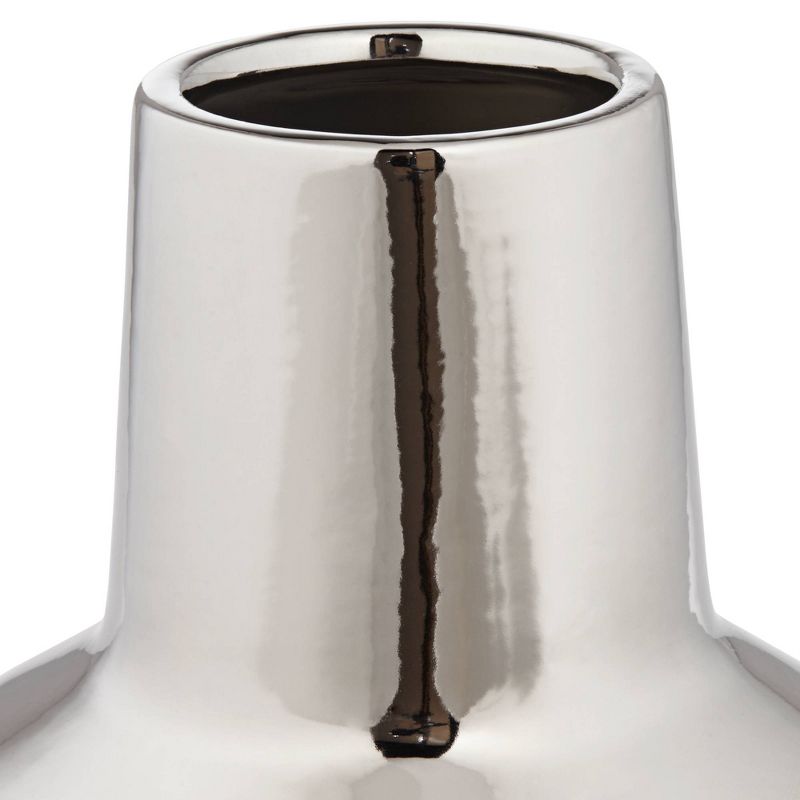 Studio 55D Elusyan Electroplated Silver 8" Wide Decorative Vase, 3 of 8