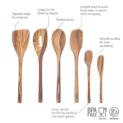 Tovolo 6pc Olive Wood Kitchen Utensil Set — фото 4