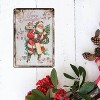 Lomsoe Vintage Santa Claus Metal Sign - 8x12 Inch Rustic "Merry Christmas!" Wall Art Decor - Retro Christmas Santa Tin Sign Holiday & Xmas Gift - 3 of 4