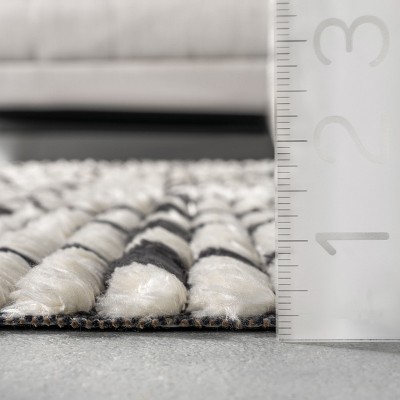 Beige Rectangular Shag Synthetic 4' x 6' Area Rug