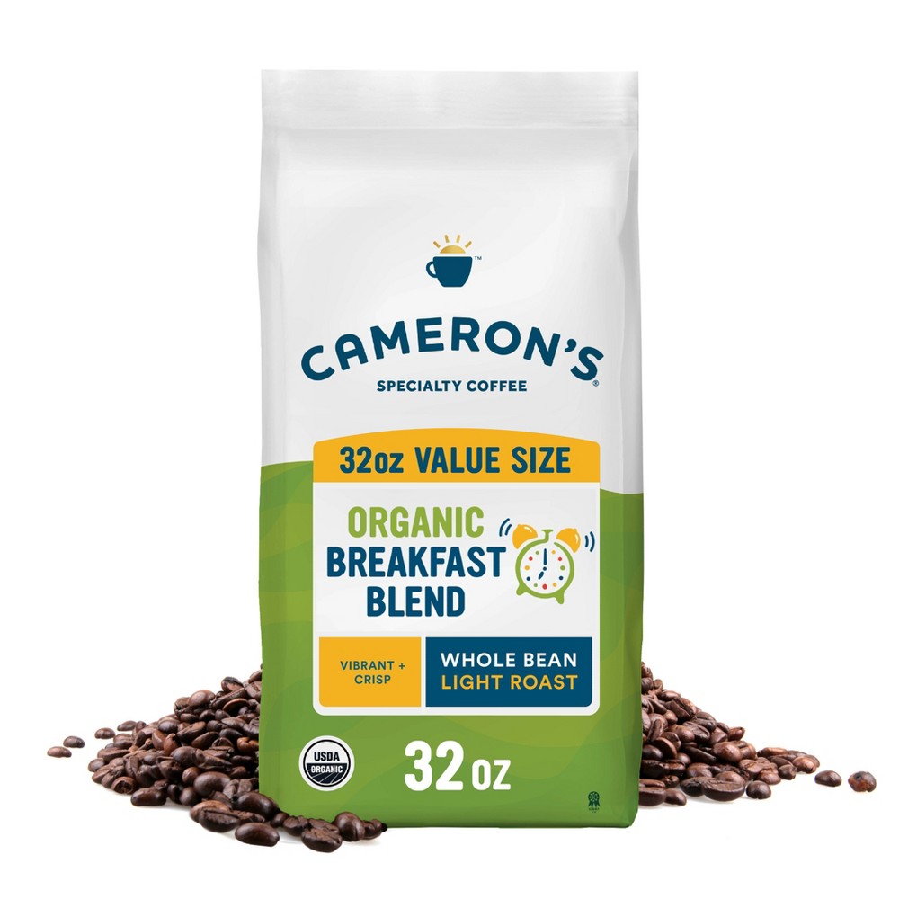 Cameron's Coffee Organic Breakfast Blend Light Roast Whole Bean Coffee - 32oz