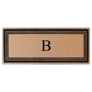 A1HC Natural Coir and PVC Backing Classic Border Flock Monogrammed Door Mat, Anti-Shed Entry Doormat - 1 of 4